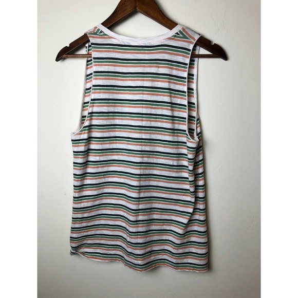 Madewell Whisper Cotton Stripe V-Neck Pocket Tank - Picture 4 of 5